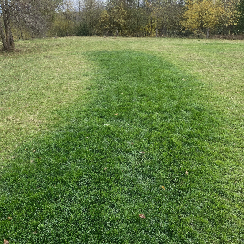 A soggy, unusually green patch of lawn over the drain field of a Drayton Plains home, a sign the septic tank needs pumping